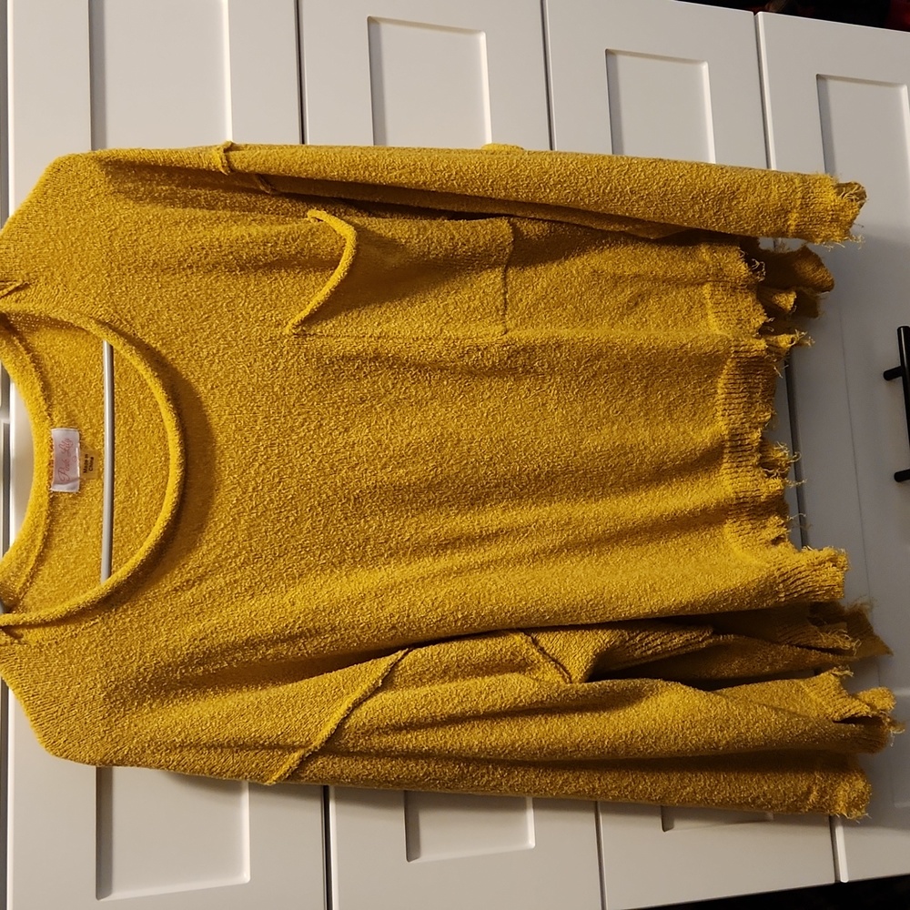 Pink Lily raw edge sweater